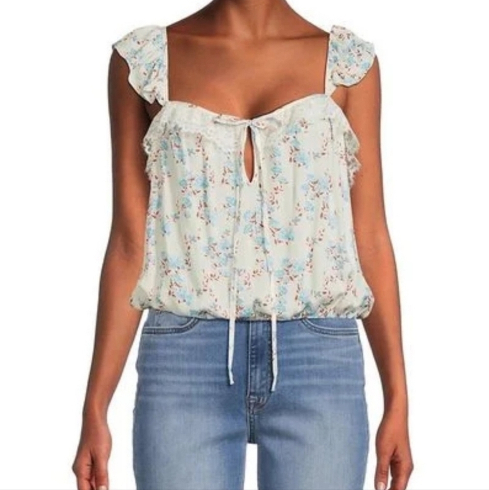 FREE PEOPLE Take It Away Bodysuit Ivory Combo Sz M NEW